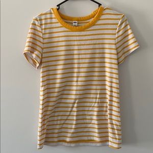 yellow and white striped t shirt